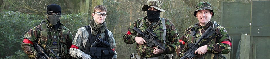 Airsoft guns, rifles and pistols range