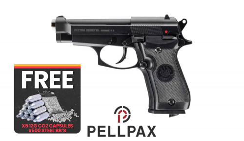 Beretta M84FS Black - 4.5mm BB Air Pistol + FREE CO2 and BBs