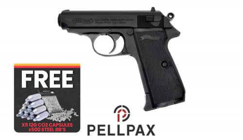 Umarex Walther PPK/s - 4.5mm BB Air Pistol + FREE CO2 and BBs