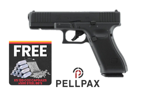 Glock 17 Gen5 MOS Double Action - 4.5mm BB Air Pistol + FREE CO2 and BBs