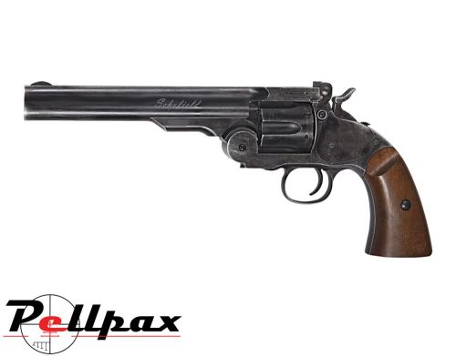 Asg Schofield 6 Revolver Black W Wood Effect Grips 177 Pellet