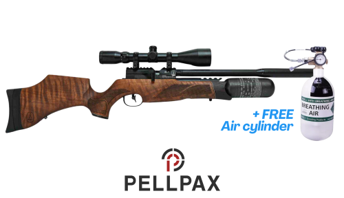 BSA R12 SLX Carbine Walnut - .177 PCP Air Rifle + FREE Air Cylinder