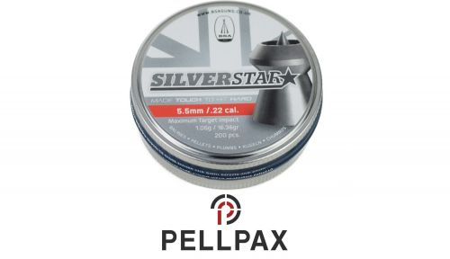 BSA Silverstar Premium Pellets - .22 x 200 - Airgun Pellets | Pellpax BSA Silverstar Premium Pellets - .22 x 200 - Airgun Pellets | Pellpax