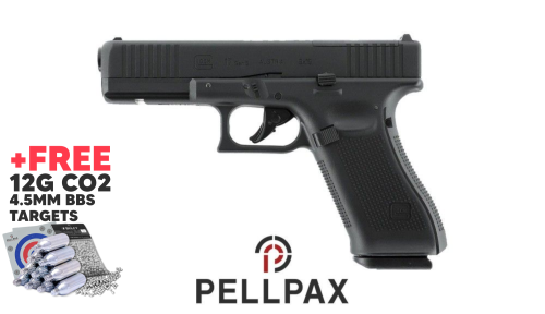 Glock 17 Gen5 MOS Double Action - 4.5mm BB CO2 Air Pistol + FREE CO2, Targets & BB's
