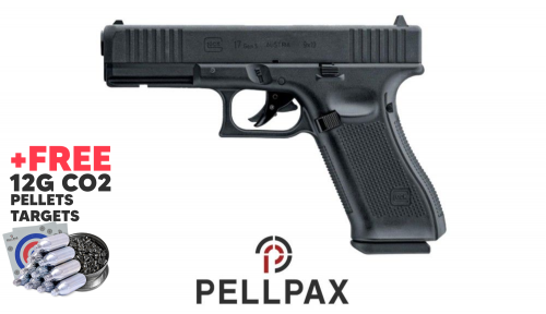 Glock 17 Gen5 - .177 Pellet CO2 Air Pistol + FREE CO2, Targets & Pellets