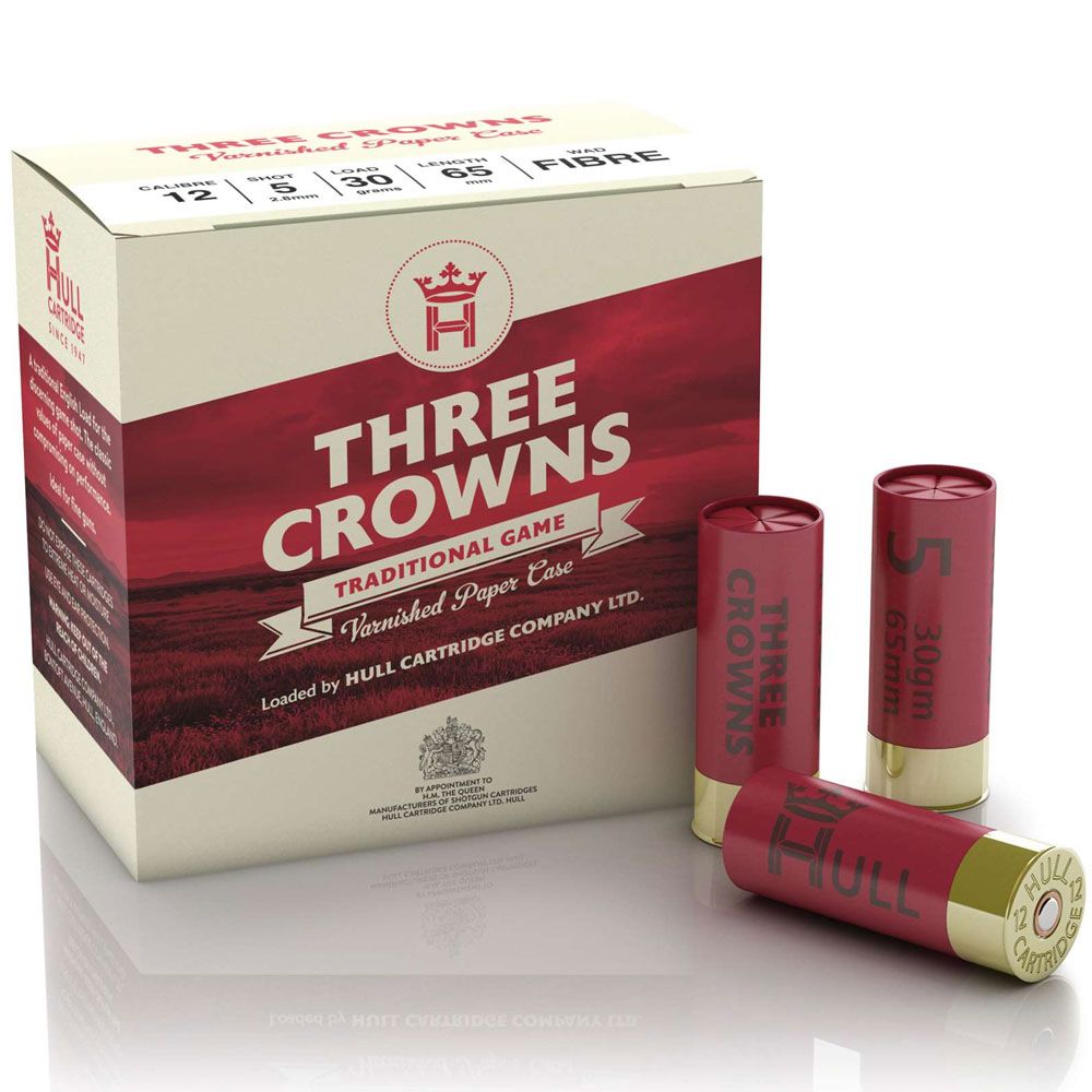 Hull Cartridge Three Crowns 12G x 250 Shotgun Cartridges Pellpax