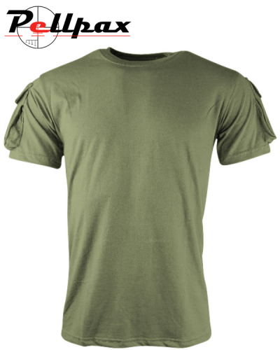 Green Kombat Army Tactical Operators Heavyweight T-Shirt with velcro sleeves 