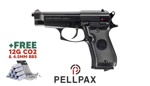 Beretta M84FS Black - 4.5mm BB Air Pistol + FREE CO2 & BBS