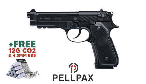Beretta M92A1 - 4.5mm BB Air Pistol + FREE CO2 & BBS