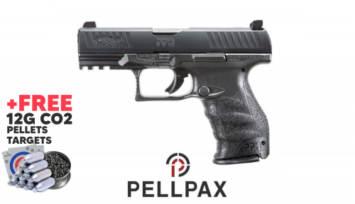 Walther PPQ - .177 Pellet CO2 Air Pistol + FREE CO2, Targets & Pellets