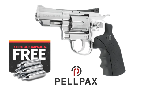 Umarex Legends S25 Revolver - .177 Pellet Air Pistol - + x5 FREE 12g CO2
