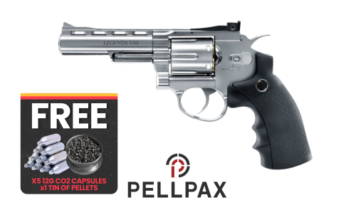 Umarex Legends S40 Revolver - .177 Pellet Air Pistol + FREE CO2 and Pellets