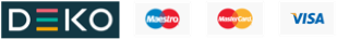 DekoPay, Maestro, Mastercard and Visa logos.